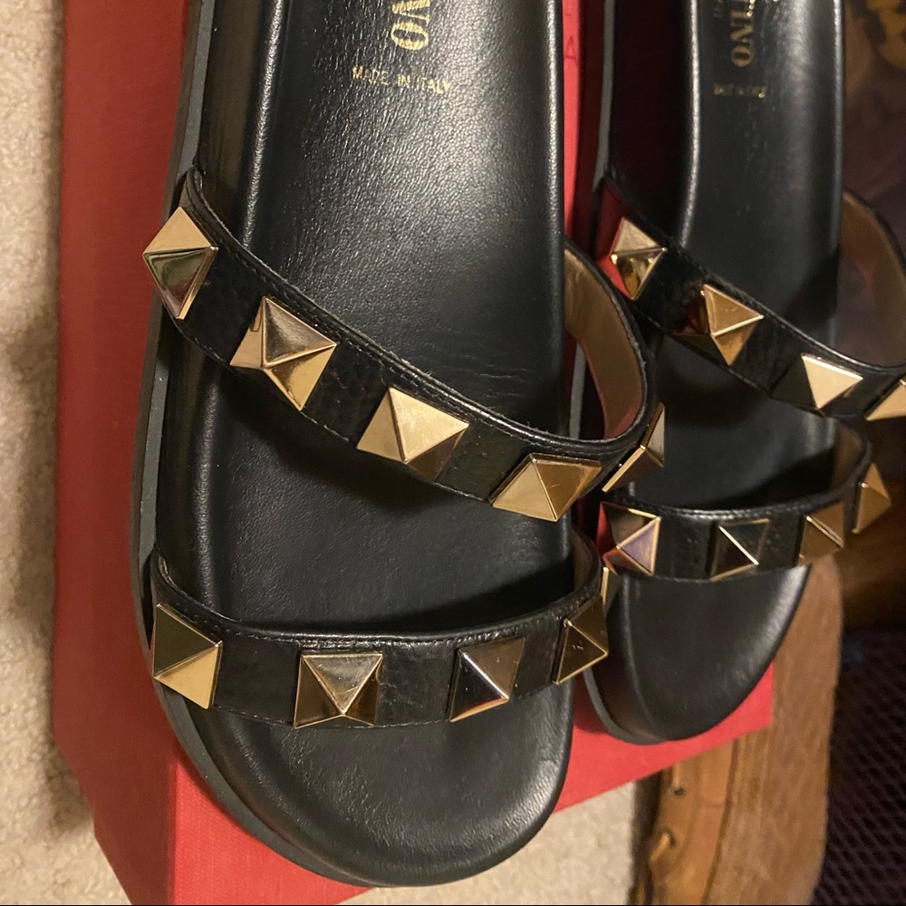 Valentino Rockstud Black Slides